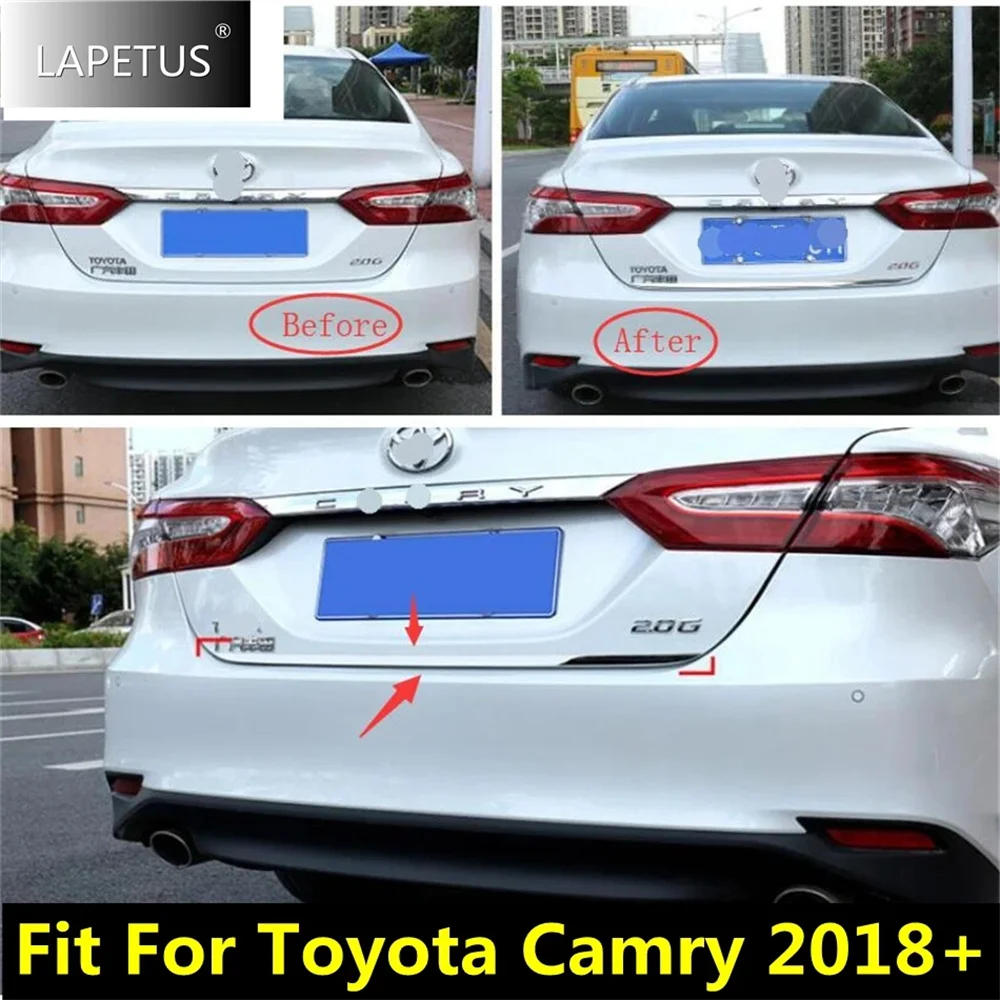 

Rear Trunk Lid Cover Tailgate Trim Door Handle Boot Panel Cover Trim Fit For Toyota Camry 2018 - 2022 Auto Accessories Exterior