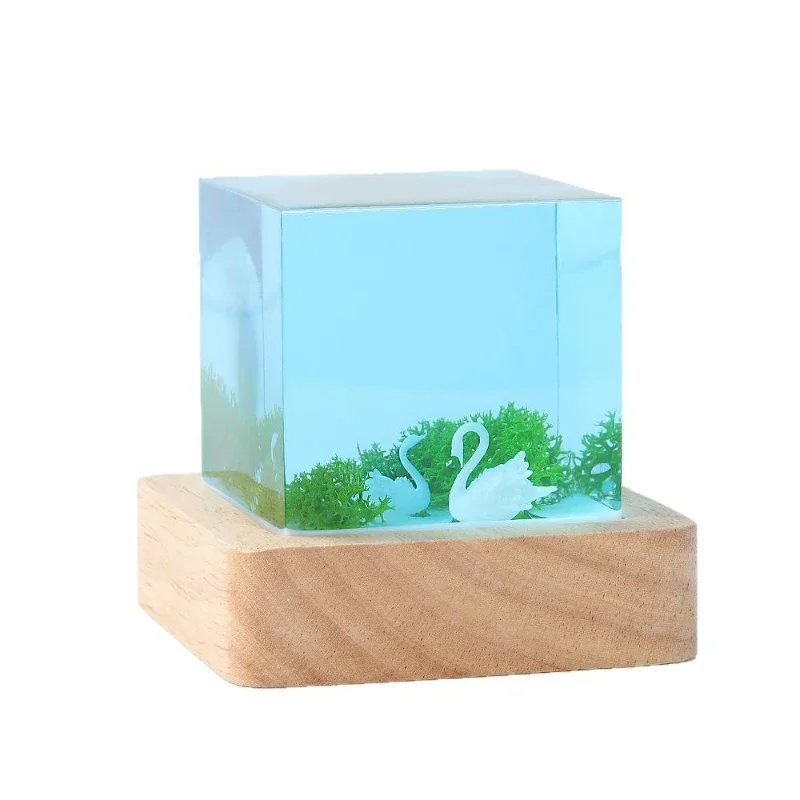 Micro Landscape Ocean Series Handmade Epoxy Resin Crafts, Unique Design Night Light Ornament