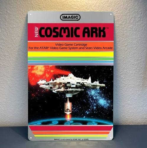 Cosmic Ark Retro Video Game Metal Poster - Placa de Metal Colecionável