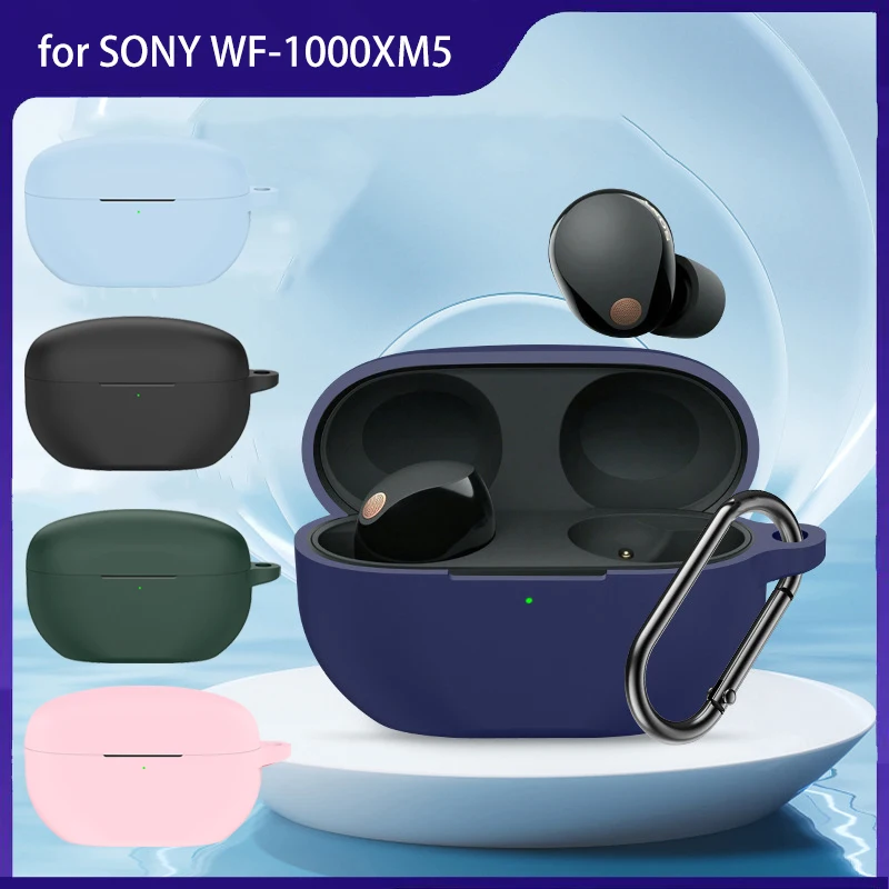 

for Sony wf 1000xm5 Case Silicone Earphone Cases for SONY WF-1000XM5 WF1000xm5 Cover With Hook Protective Shell Cover