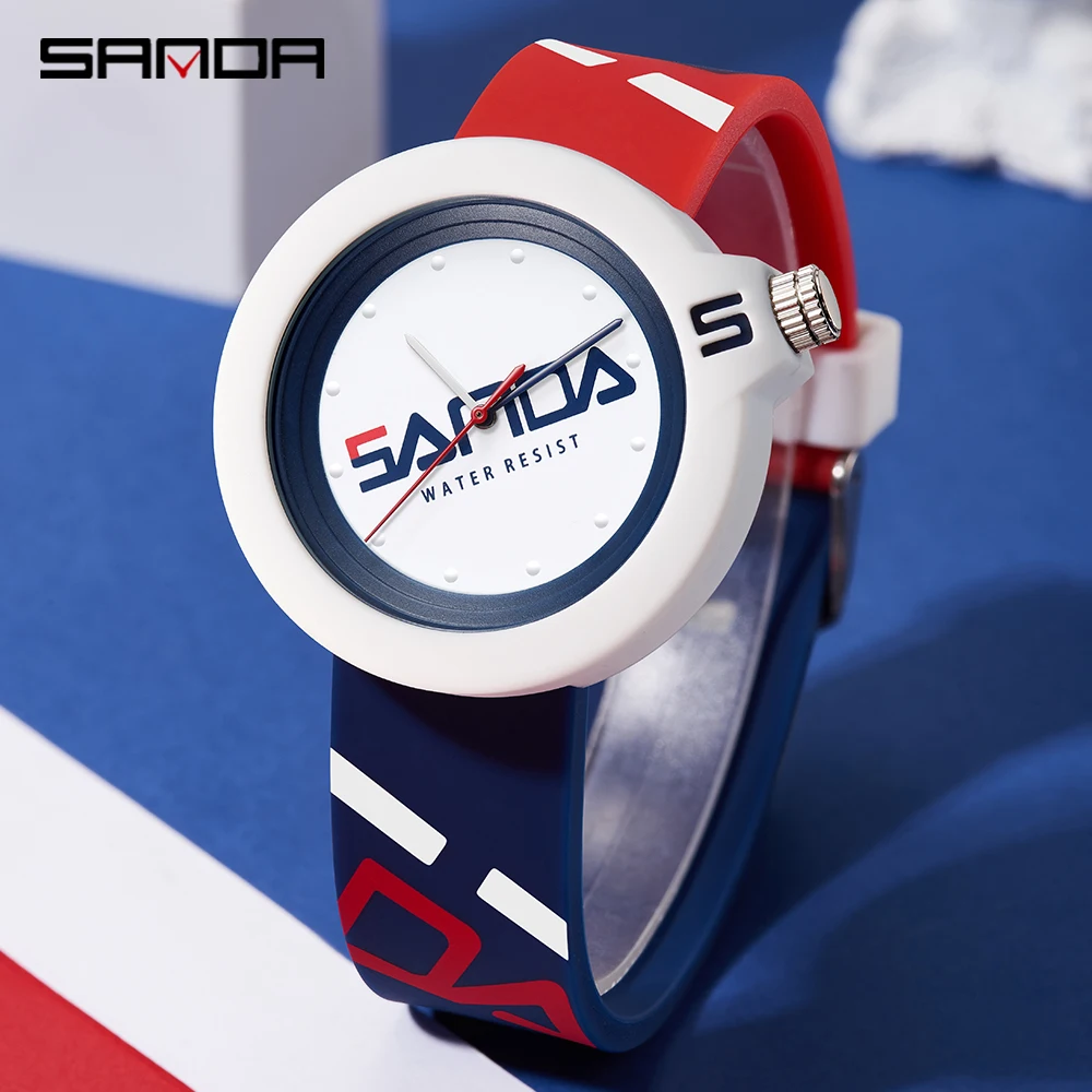 SANDA-reloj de cuarzo con personalidad para mujer, accesorio deportivo de lujo, resistente al agua hasta 50M, con esfera de tendencia, novedad de