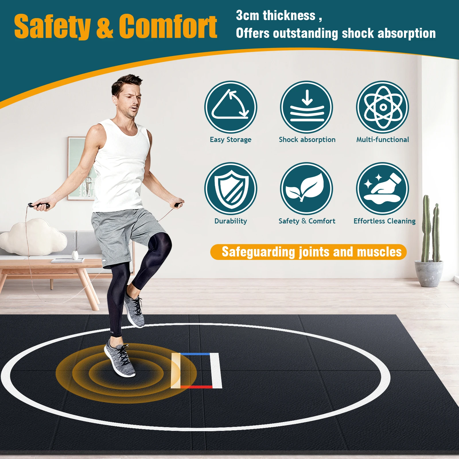 

Портативный борцовский мат 10x10 футов для ММА/BJJ/Дзюдо/Гимнастики, тренировок по грэпплингу, боевым искусствам и боксу