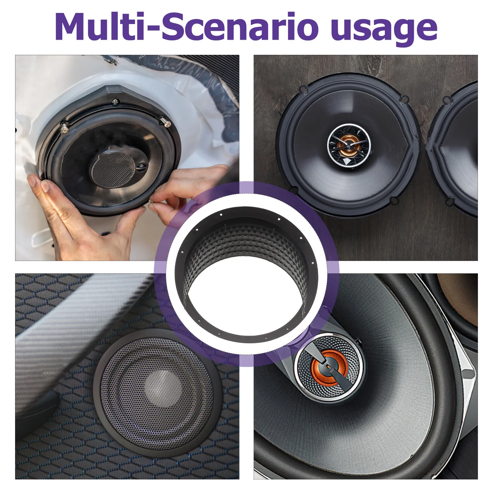 2Pcs Car Speaker Covers 8 Inch Waterproof Black Plastic Speaker Grill Protective Cover Honeycomb Heat Dissipation Car Audio