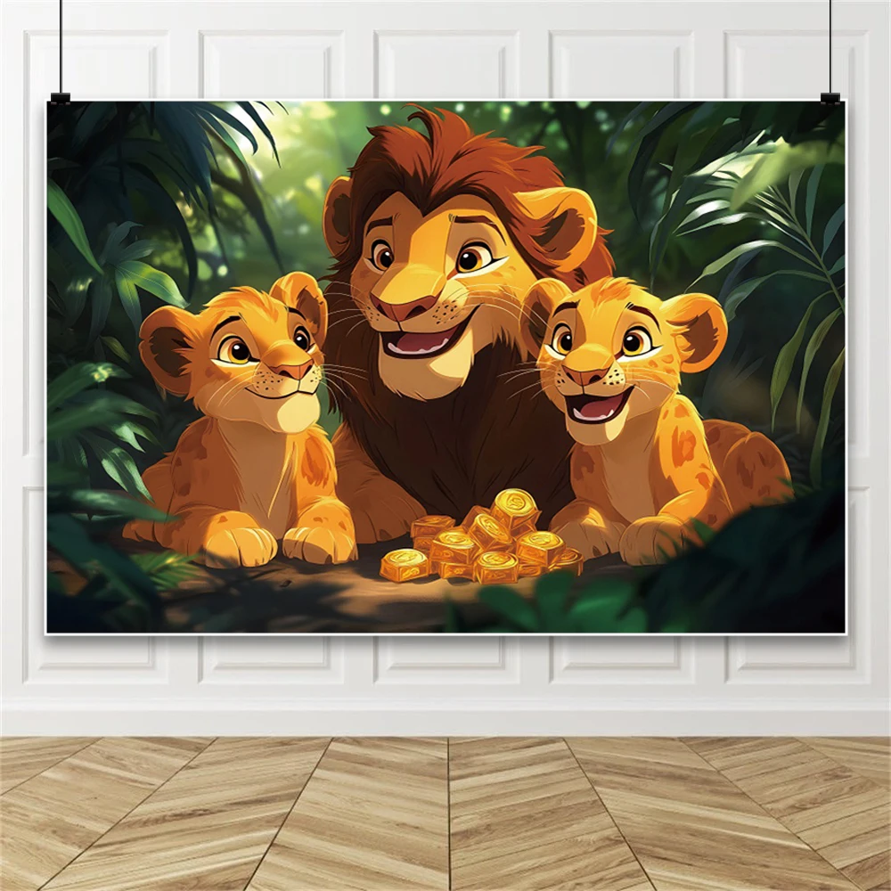 Baby The Lion King Background Photography Baby Shower Boy Photo Backdrop Birthday Party Decor Props Supplies Studio Celebrate