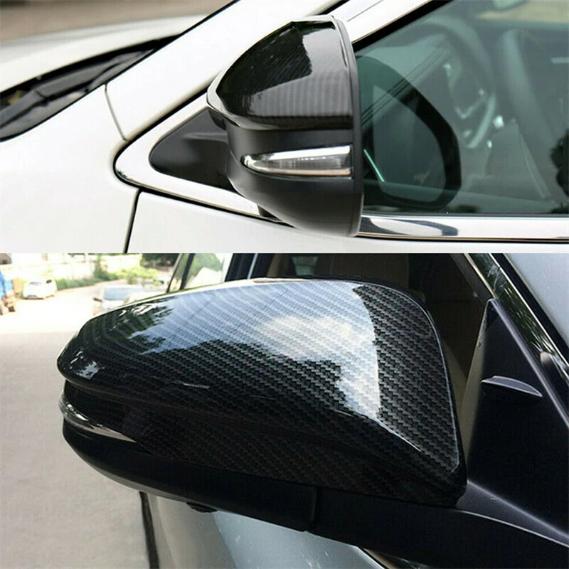 

2Pcs Carbon Fiber Rear View Side Mirror Cover Trim For Toyota Highlander 2015-2019