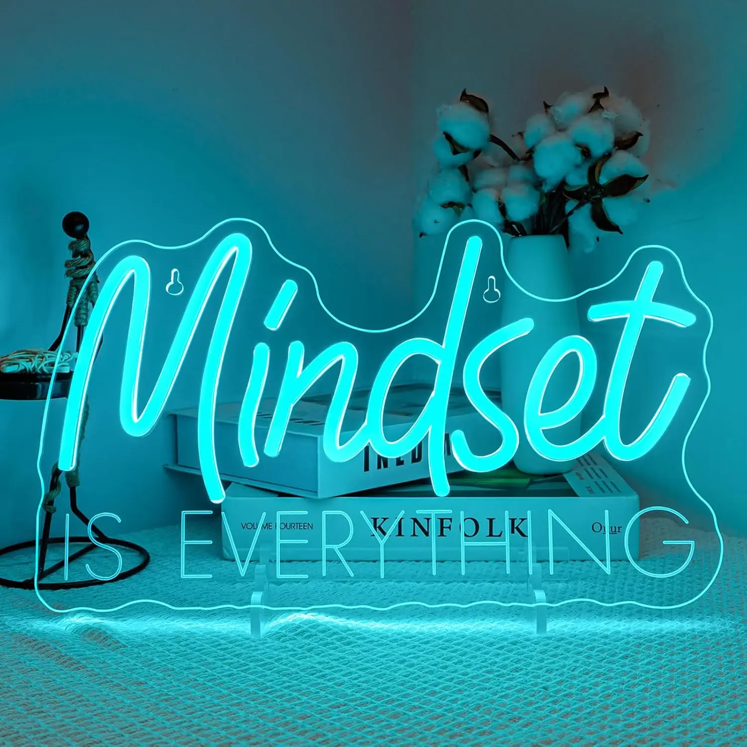 

Неоновая вывеска Lucunstar «Мышление — это всё» с регулируемой яркостью, синий светодиодный светильник для декора стен дома, комнаты, офиса, спортзала, школы, класса