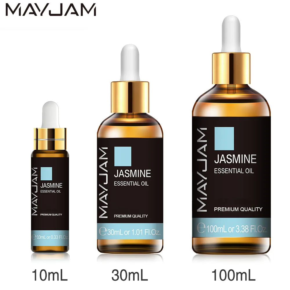 MAYJAM 10ml 30ml 100ml Jasmine Lavender Rose Sandalwood Essential Oil For Perfume Massage Spa Bath Diffuser Aroma Oil