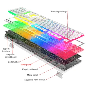 مجموعة ماوس لوحة مفاتيح بودينغ لاسلكية قابلة للشحن 2.4G USB RGB لوحة مفاتيح الإضاءة الخلفية ومجموعة فئران الألعاب للمكتب المنزلي أعلى 12 مبيعات لوحة مفاتيح لاسلكية مضيئة وماوس - No11