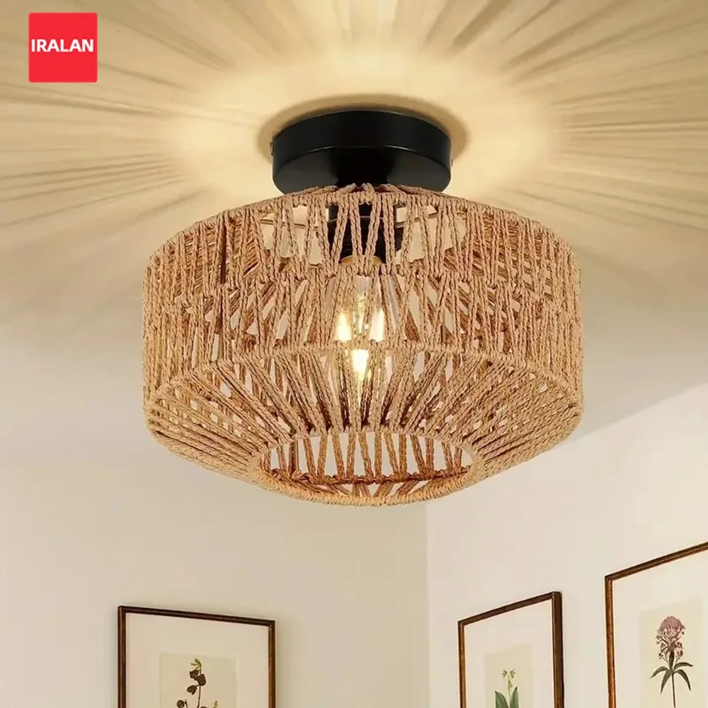 

Led Ceiling Light Hand Woven Wall Hanging Chandelier No Light Bulb Ceiling Lamp for Kitchen Living Room Indoor Lighting