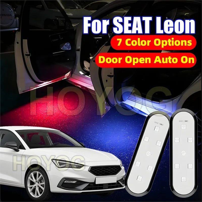 Fit for SEAT Leon 2020-2026 Wireless LED Car Door Courtesy Light for Puddle Lighting with a USB Rechargeable Battery