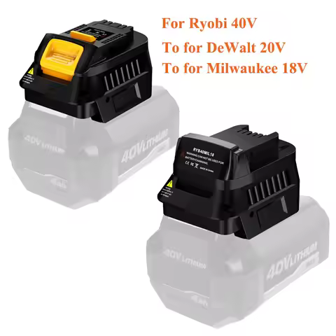 Battery Adapter RYB40DW20 RYB40MIL18 for Ryobi 40V Li-ion Battery Convert To for DeWalt 20V Battery&amp;To for Milwaukee 18V Battery