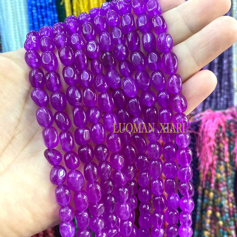 8x10MM Natuursteen Toermalijn Lavendel Aquamarijn Chalcedoon Losse Spacer Kralen voor Sieraden Maken Diy Armband Accessoires