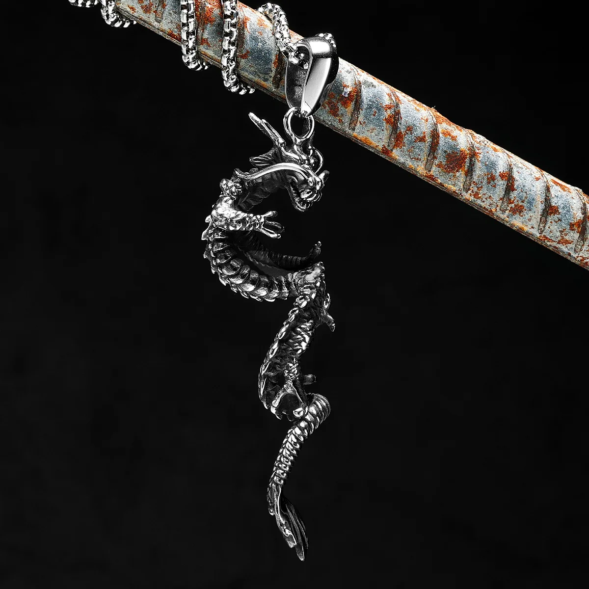 Retro Dragon Unique Men Necklaces With Pendant Stainless Steel Jewelry For Male Women Punk Hip Hop Accessories Gifts Wholesale