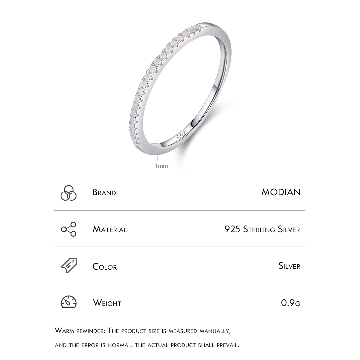 MODIAN Hot Sale 925 Sterling Silver Sense Of Design Pink Crystal Finger Ring For Women Simple Valentine\'s Day Gift Fine Jewelry