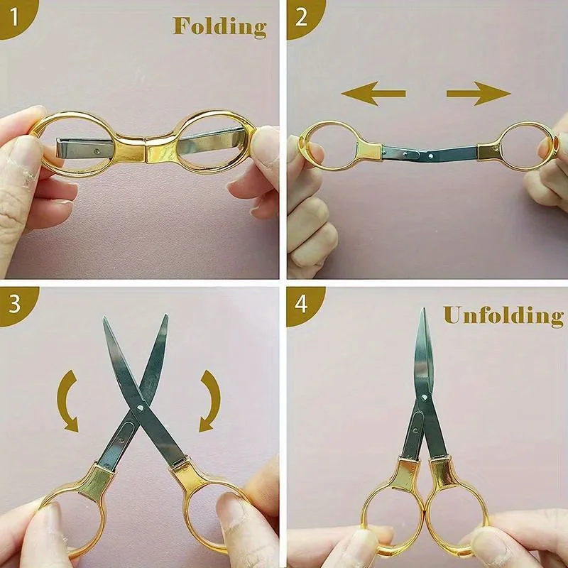30Pcs Folding Scissors Portable Mini Stainless Steel Scissors Safety Foldable Small Scissors Sewing DIY Crafts Home Travel