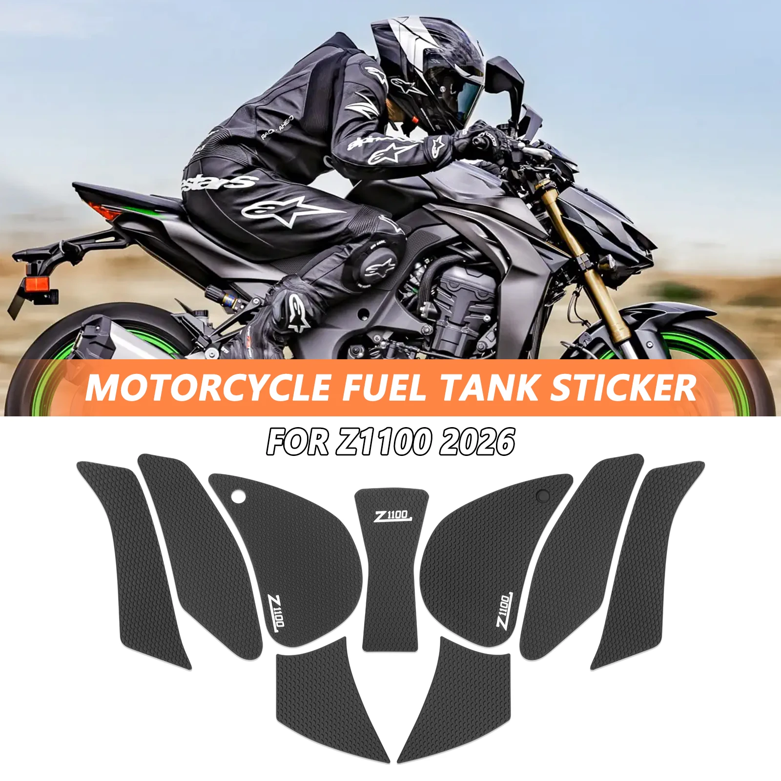 

Для Kawasaki Z1100 2026 Z 1100 2026 противоскользящая накладка на бак, наклейка, газовая наколенница, тяговая боковая накладка, наклейка, аксессуары
