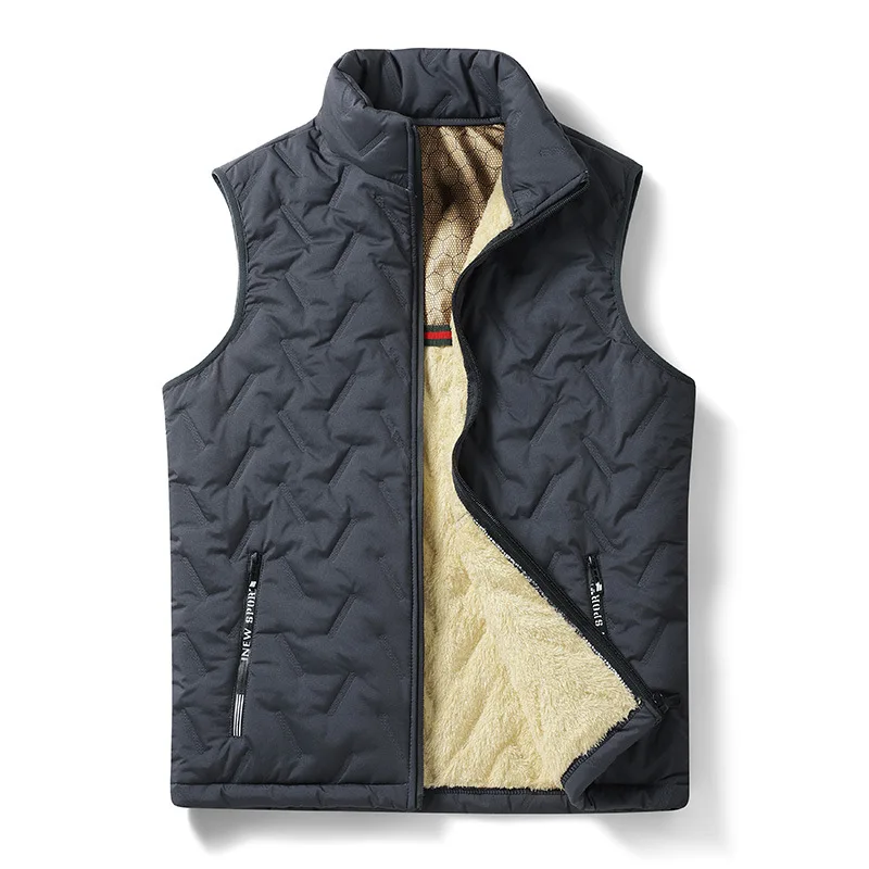 Autumn and winter fashion thickened warm waistcoat men's outdoor casual loose winterproof sleeveless graphene heating vest