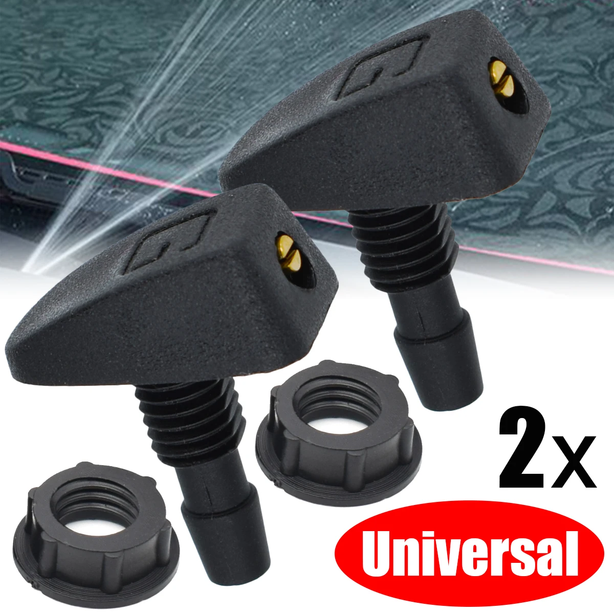 

Universal Car Front Windshield Windscreen Washer Jet Nozzles Water Fan Spout Cover Washer Outlet Wiper Nozzle Adjustment Refit