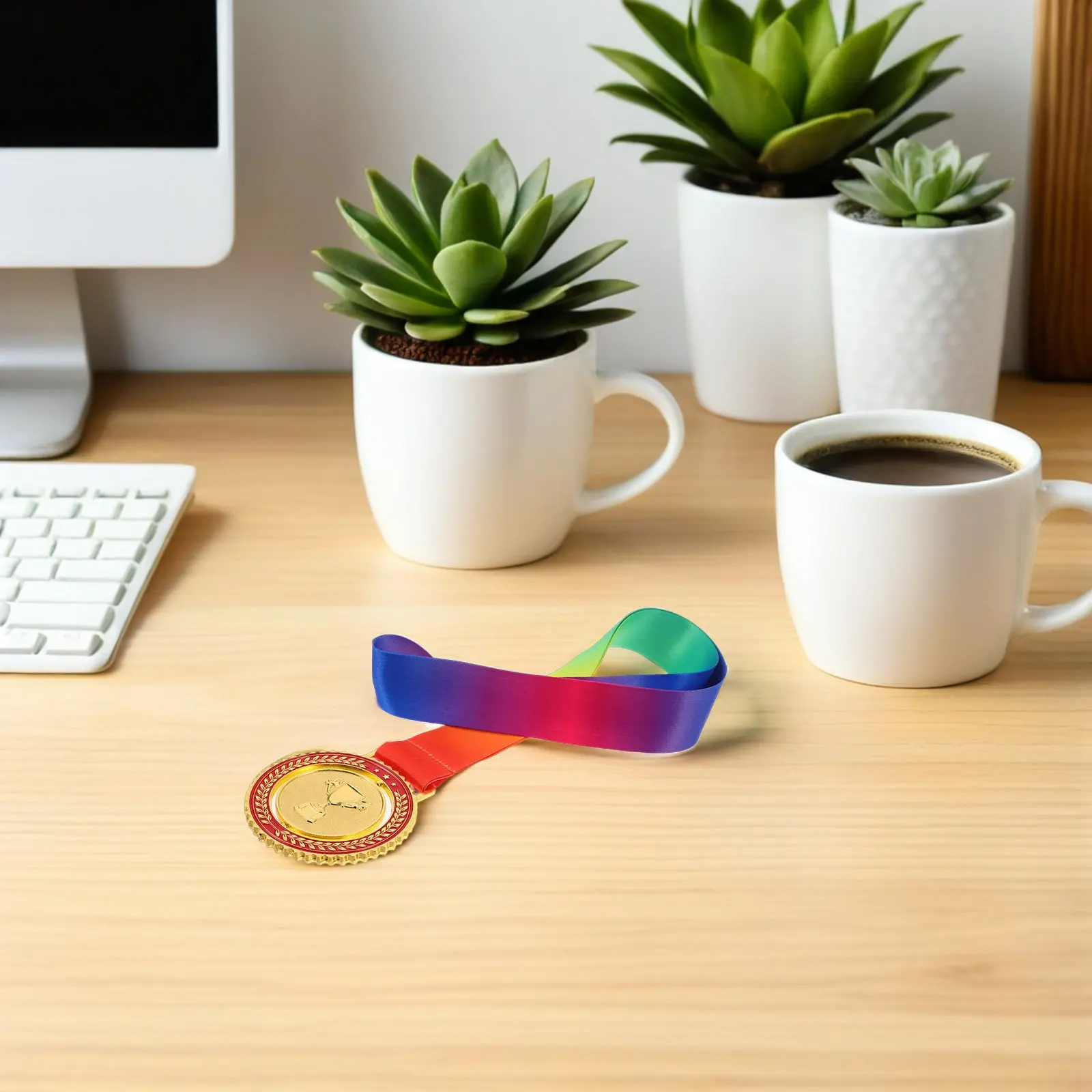 

Rotatable Baseball Medal Award Multi Sport Team Trophy Ribbon for Soccer Basketball Cycling School Competition