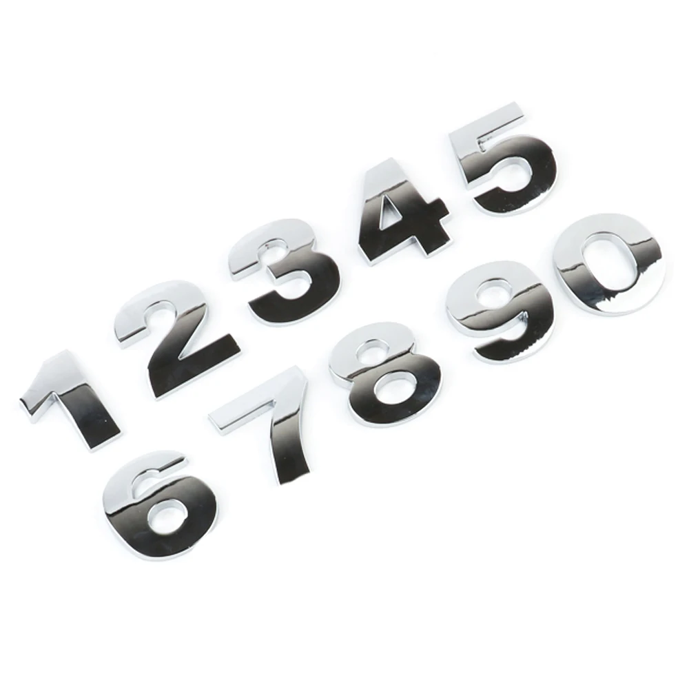 45MM 3D Metal Alphabet Silver Badge Chrome Silver Letters Automobiles Car Accessories Stickers Emblem Chrome Car Sticker