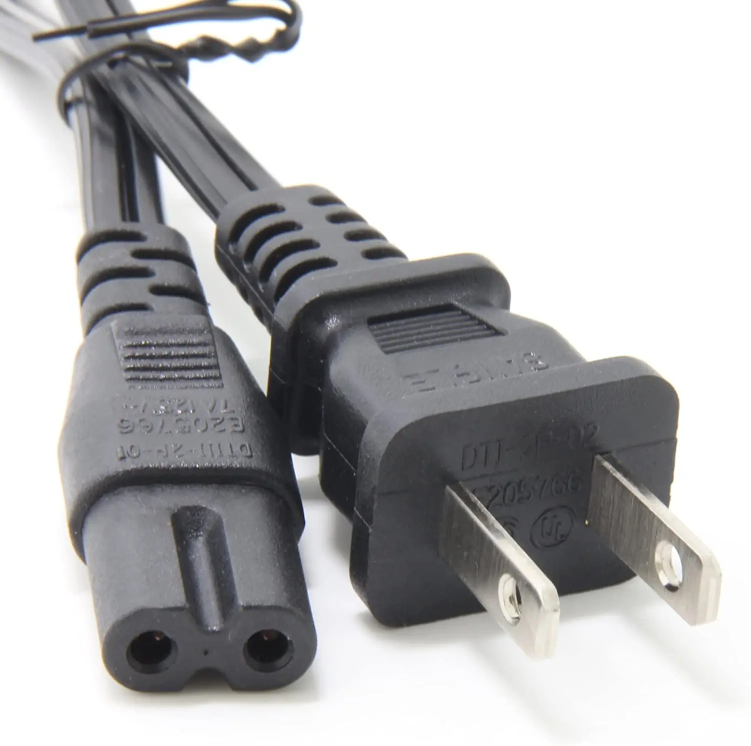 Short AC Power Cable 1ft/0.3m 18AWG Figure 8 Universal Cord for Camera Battery Chargers TV Computer Monitor Projector Printer