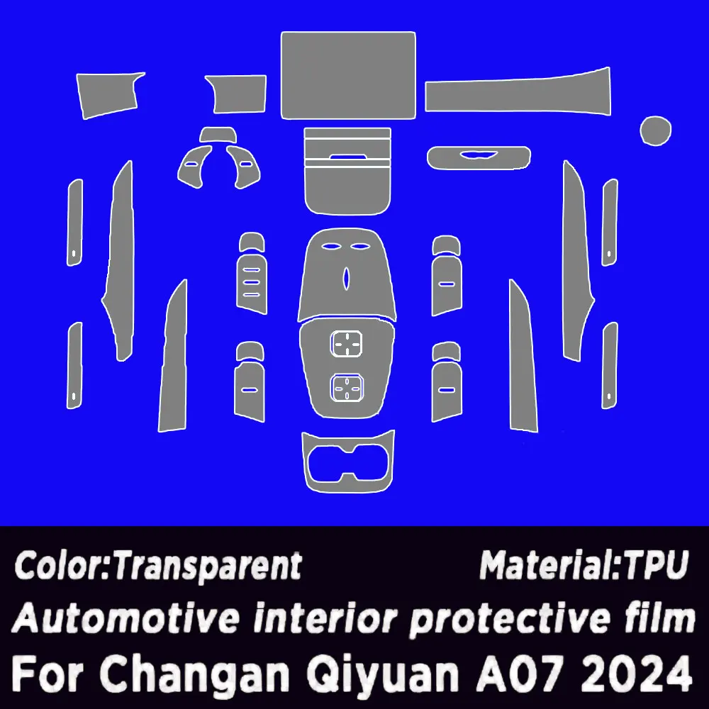 Pre-cutting Automotive Interior Protective Film For CHANGAN QIYUAN A07 2024 TPU Anti-scratch Stickers Panel Dashboard Navigation