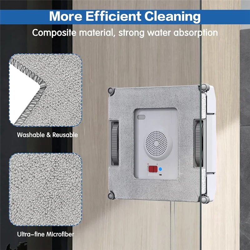 KEOL-Mop Panno Pad Perecovacs Winbot W1 / W1 Pro / W2 Pro / W2 Omni Robot per la pulizia delle finestre, Panno di ricambio lavabile