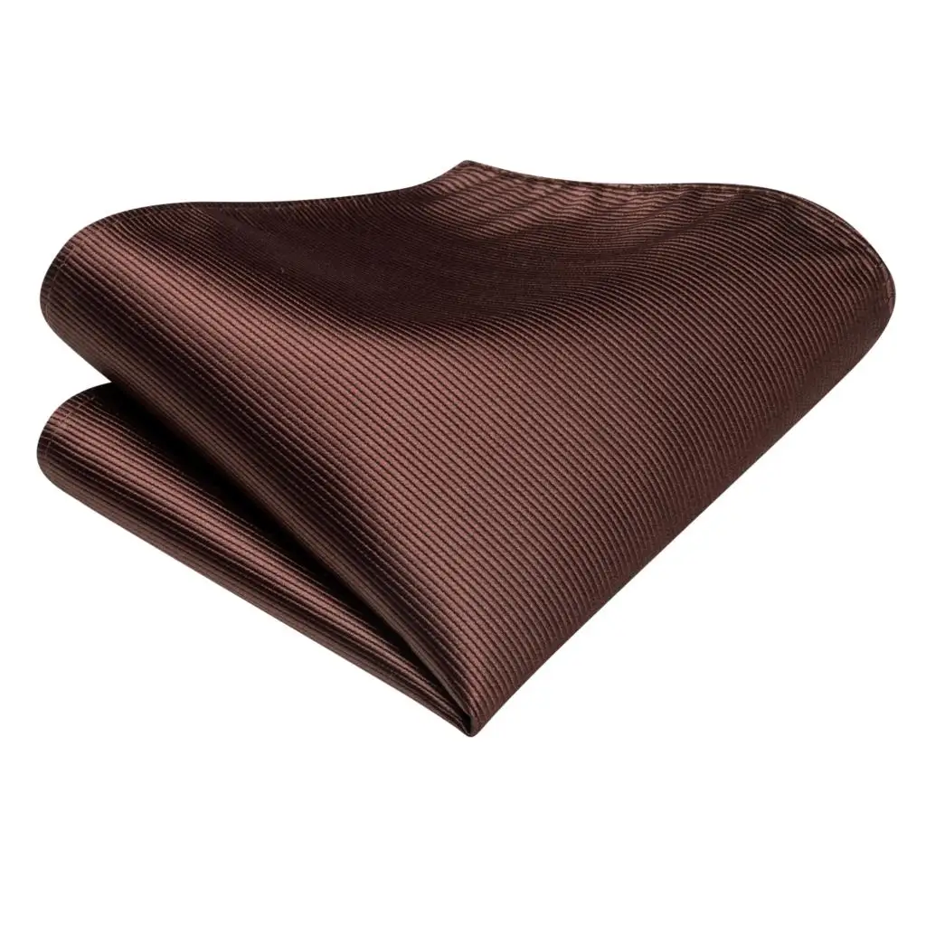 Solid Koffie Bruin Zijde Bruiloft Stropdas Voor Mannen Gift Mens Stropdas Handky Manchetknoop Fashion Business Party Dropshiping Hi-Tie designer