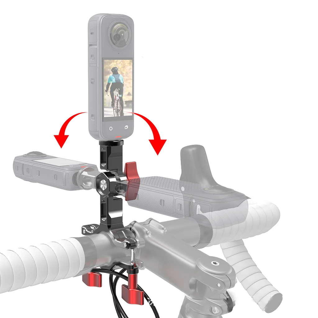 Soporte de abrazadera para manillar de motocicleta, soporte de bicicleta con tornillo 1/4 para Gopor Hero 13 12 11 10 9 para cámara de acción Insta360 X4