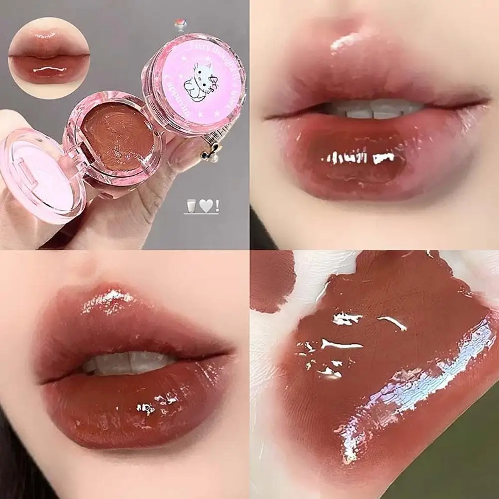 Cappuvini Cat Ring ملمع الشفاه لطيف بلسم الشفاه الطبيعي عارية نظرة ممتلئ الجسم تألق ترطيب العناية تركيبة نباتية الجمال الأساسية #2