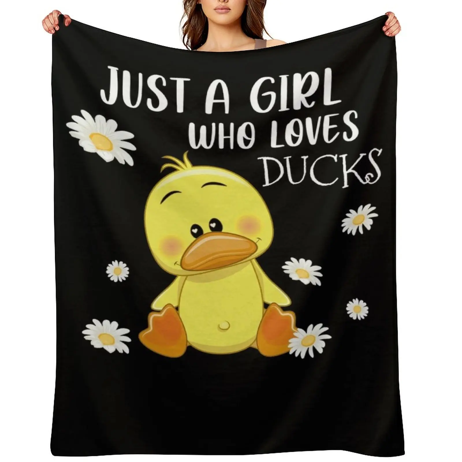 

Just A Girl Who Loves Ducks Throw Blanket Heavy Plaid Beautifuls Personalized Gift Blankets