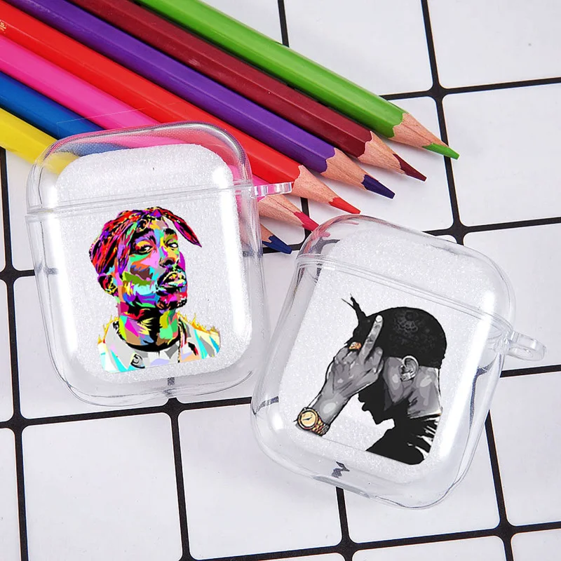 

Rapper 2Pac Tupac Shakur Earphone Case for Airpods 4th 3rd 2 Pro Shockproof Cover for Airpod 2 3 1 Protective Accessorie Shell