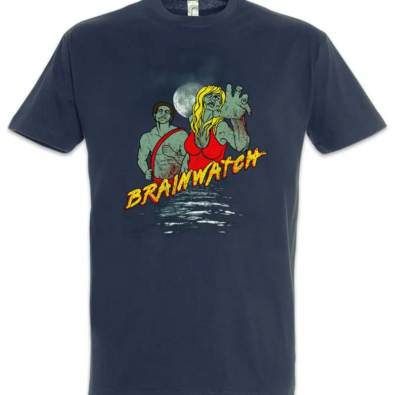 Brainwatch Men's T-Shirt Horror Zombie Baywatch Hasselhoff Malibu