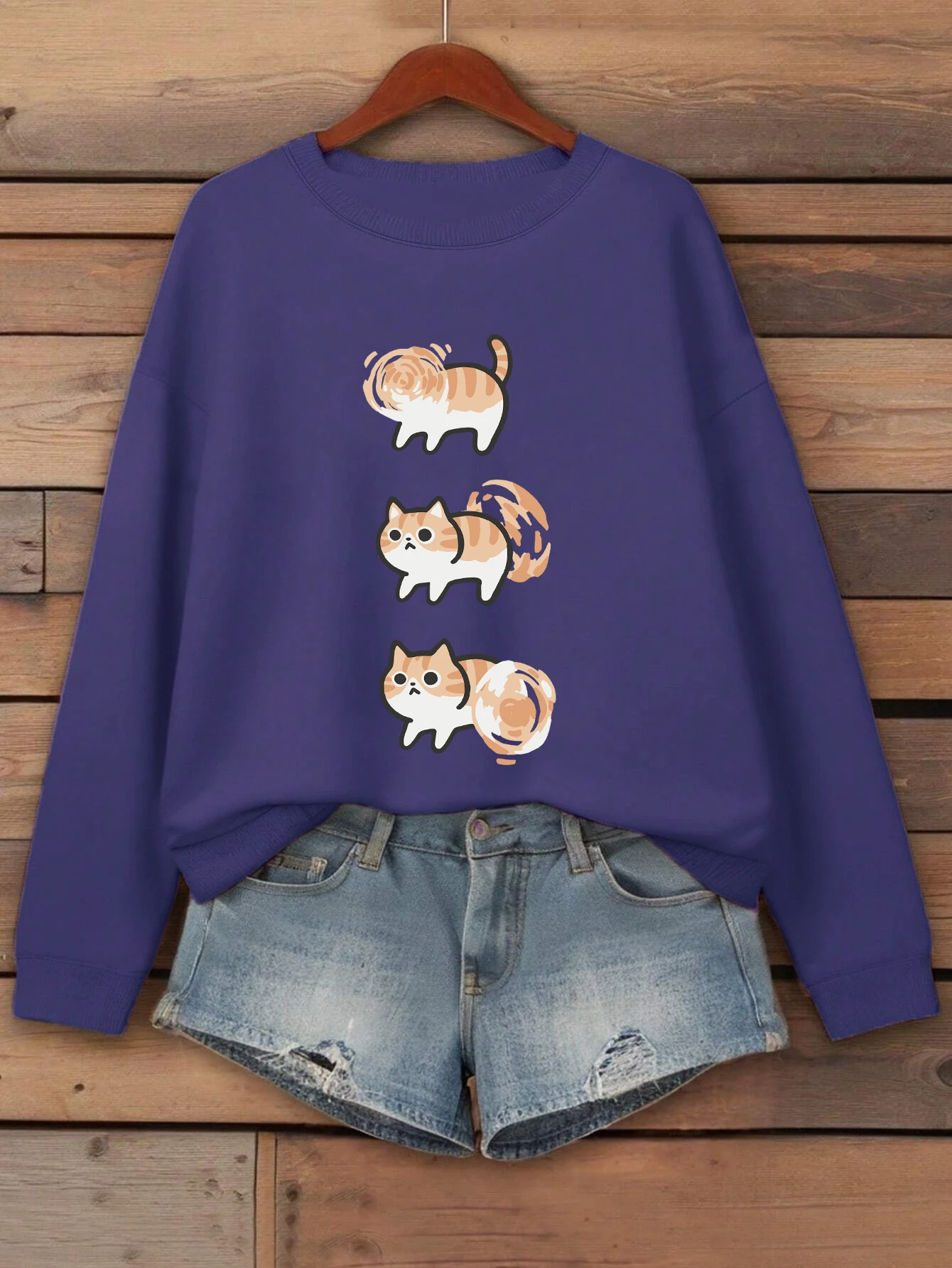 Kreative Wirbelwind Katze Druck Frauen Sweatshirt Fleece Lose Pullover Herbst Kleidung Hip Hop Crewneck Frau Streetwear
