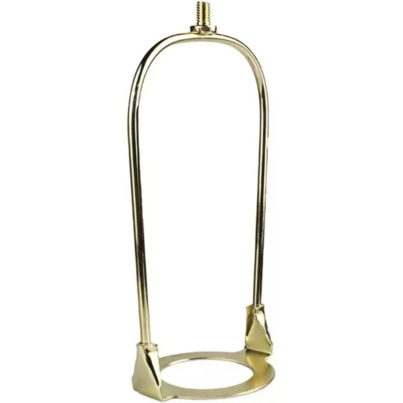 

6 Inch Brass Lamp Harp Holder, Fits E26/E27 Light Base, Includes UNO Fitter Adapter, Detachable, Gold