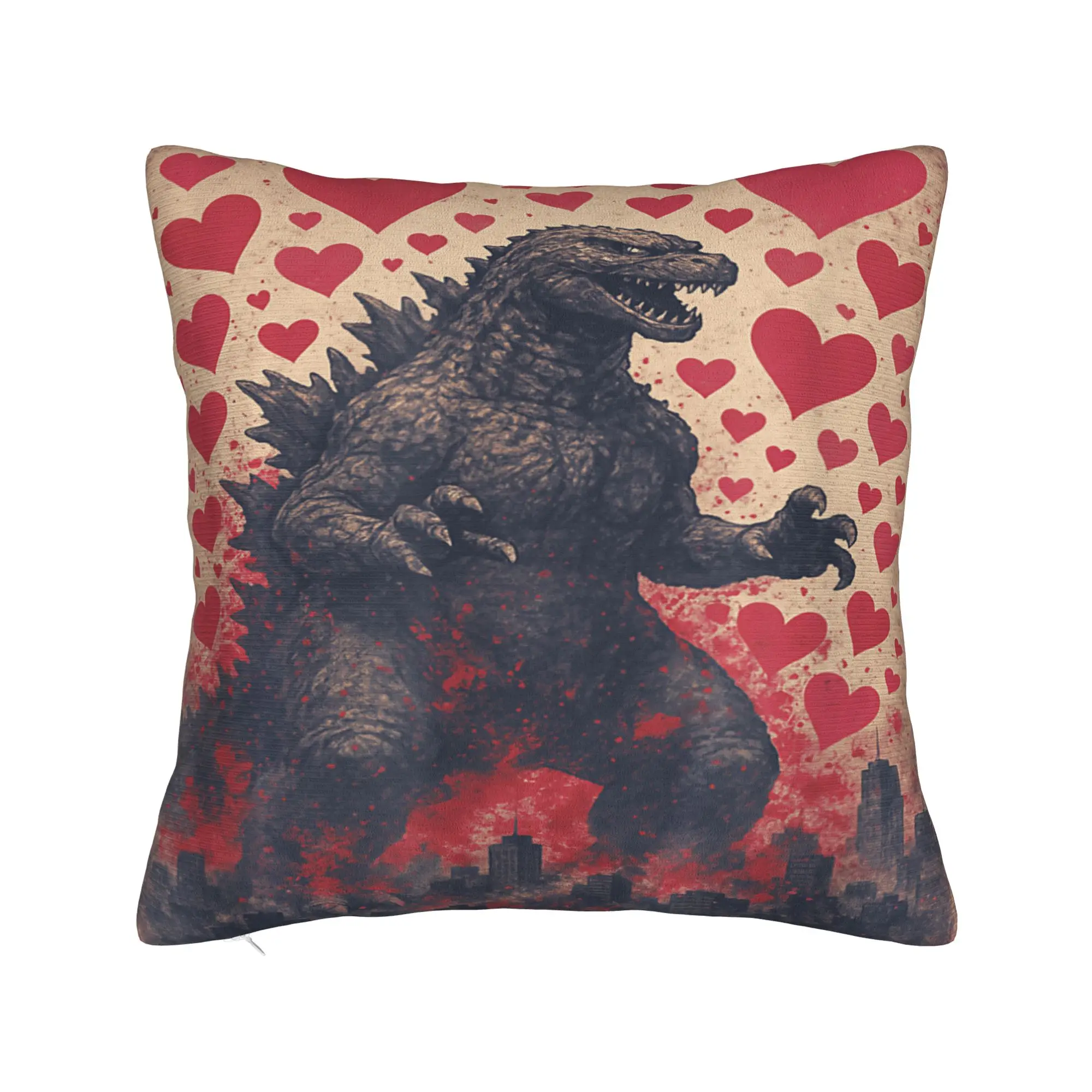 Easter Kaiju Valentine Japanese Monster Heart Pillow Cover Fashion Pillow Case For Party Home Decor Comfy Pillowcases Gift