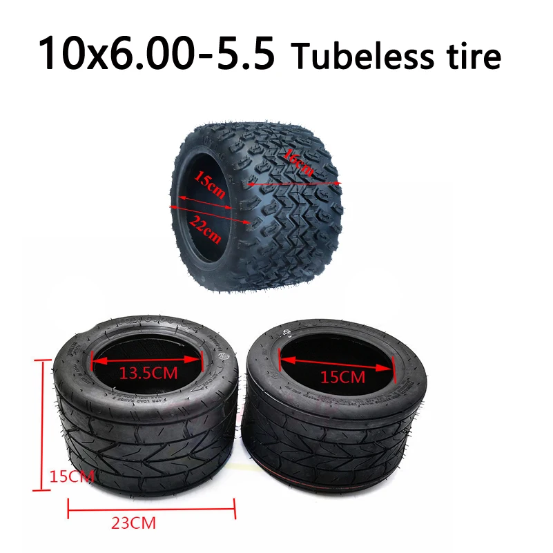 

10 Inch Widened Tire 10x6.00-5.5 Motorcycle Vacuum Road Tire Tubeless Tire Wheel for mini Harley electric vehicle