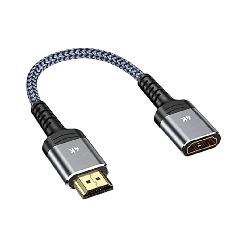 

HDTV Cable Adapter with HDMI Male to HDMI-compatible Female Converter Gold Plated Braided High Definition Extend Cord Splitter