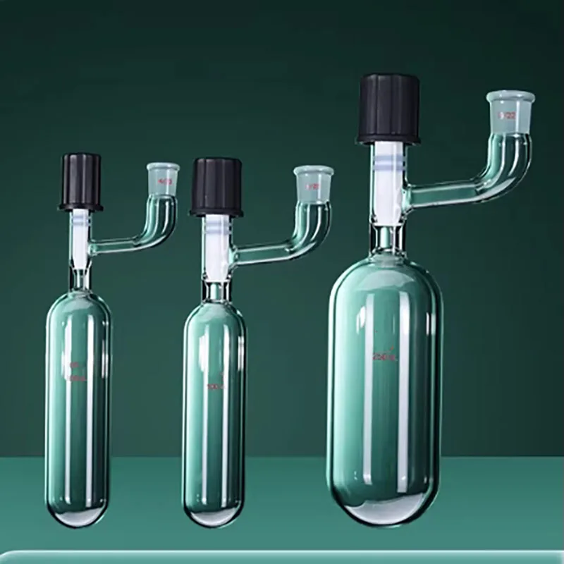 

Tubular solvent storage bottle cylindrical pressure-resistant reaction bottle with internal ground high vacuum valve