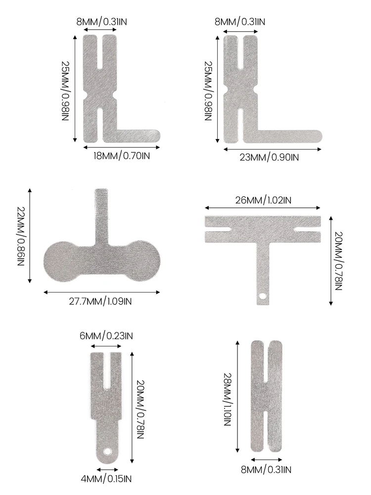 100pcs Nickel Tab Nickel Plated Steel Sheet Polygonal Plates For 18650 Lithium Batteries Spot Welding Batteries Connector Plates