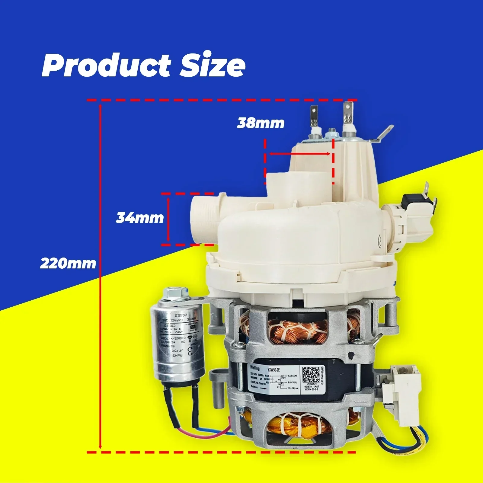 ORYGINALNA nowa pompa obiegowa do zmywarki Welling/Midea/SPG YXW50-2E do KUPPERSBERG Midea Samsung Hansa Gorenje AEG Amica