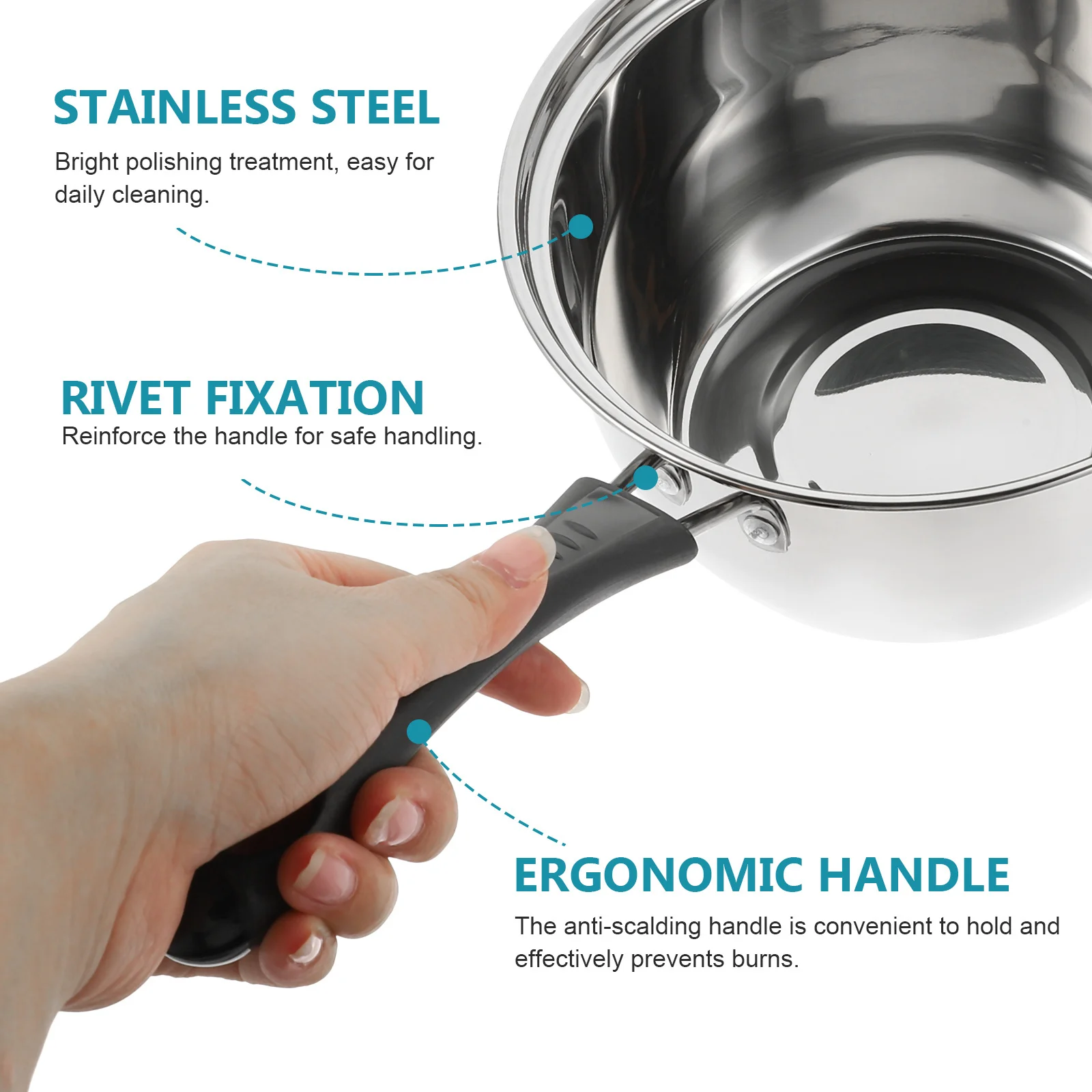 

Thickened Milk Stainless Steel Deep Soup Pot Nonstick With Lid Smooth Interior Anti-Scald Handle Stew Pot Kitchen Cooking