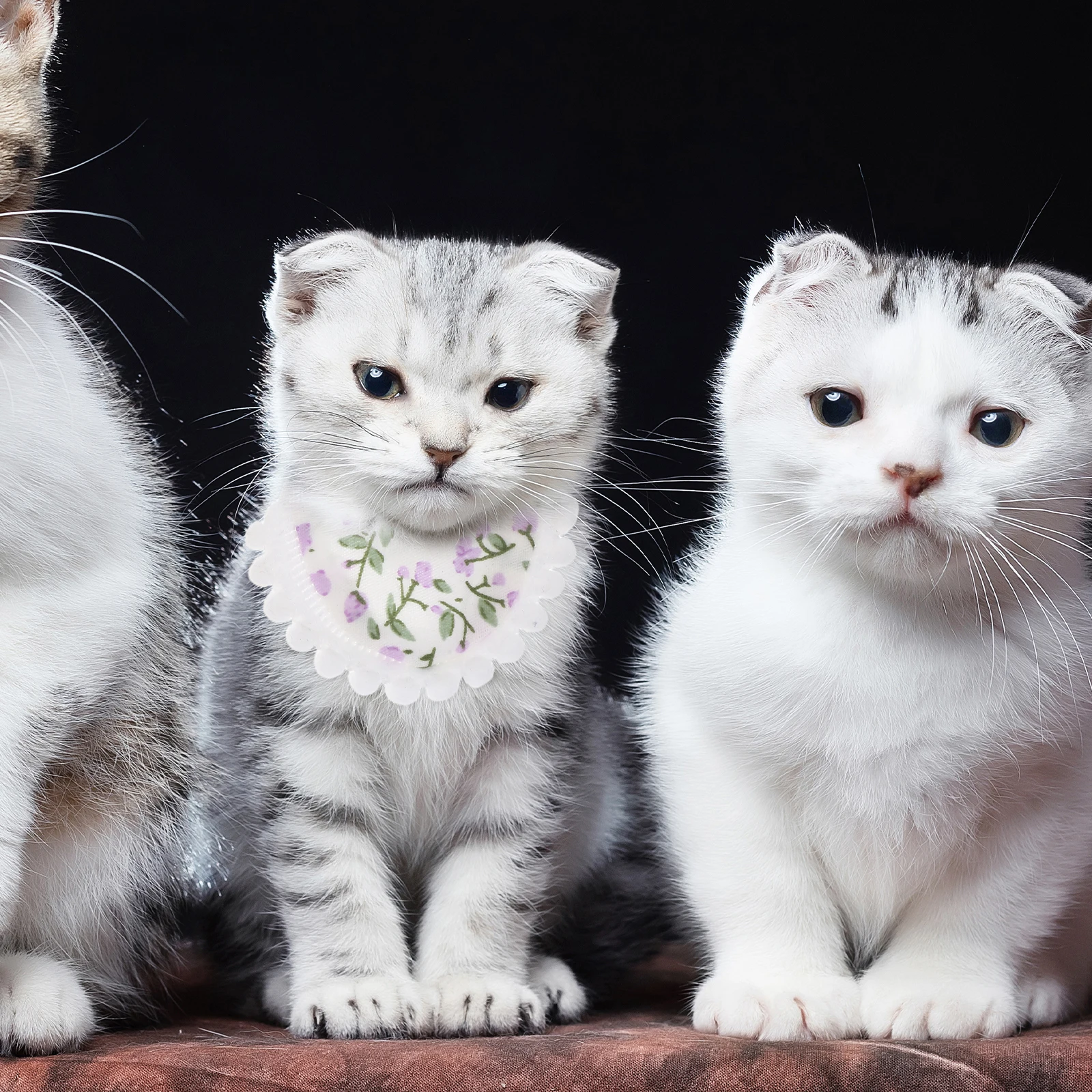 

4pcs Christmas Pet Bandana Bib: Small Animal Collar Bib Soft Adjustable Kerchief For Guinea Pigs Hamsters Parrots Holiday