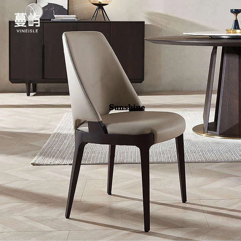 

Italian minimalist light luxury dining chair household backrest chair simple modern restaurant chair