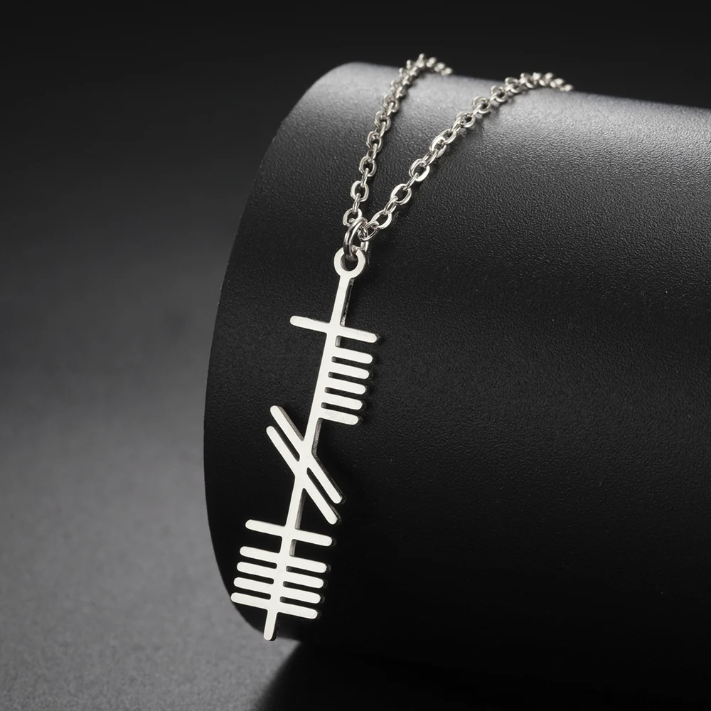 Dawapara Ogham Halskette Stärke Weisheit Liebe alten irischen Baum Alphabet nordischen Amulett Edelstahl Schmuck – Detail 20