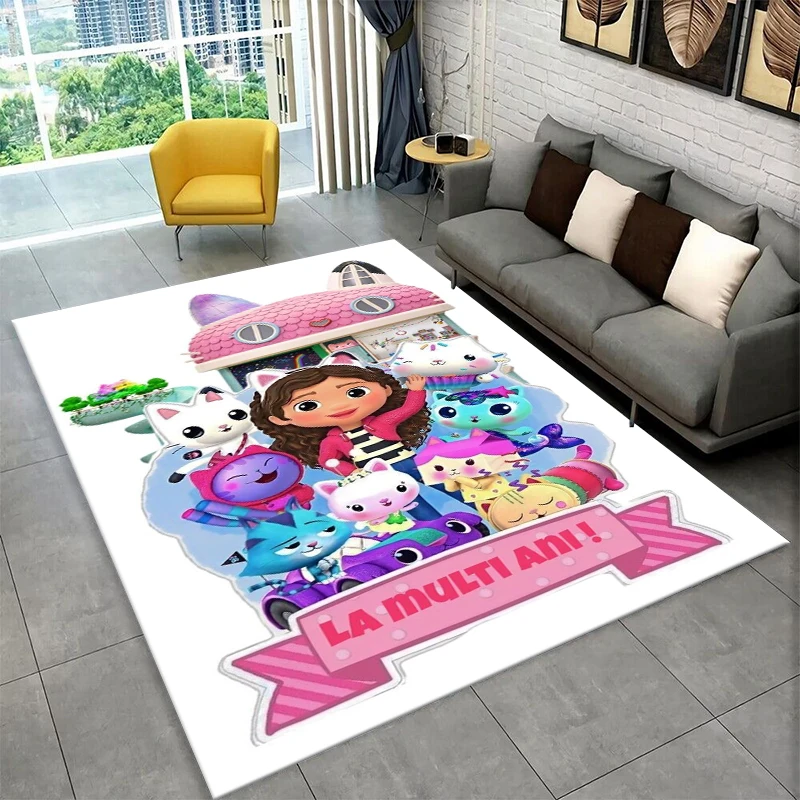 Cute G-Gabbys Dollhouse Cartoon Girl Non-Slip Area Rug for Living Room Bedroom Playroom,Carpet Floor Mat for Home Decor Holiday