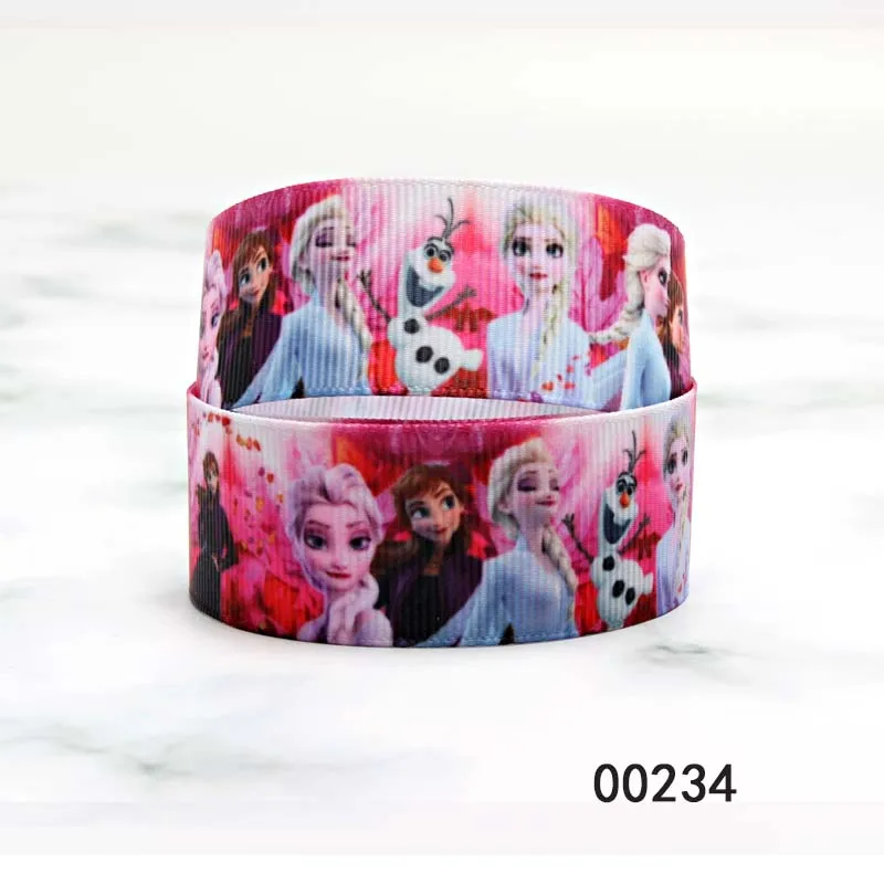 Hot Sale 25MM 38MM Princess Elsa Cinderella Printed Disney Ribbon