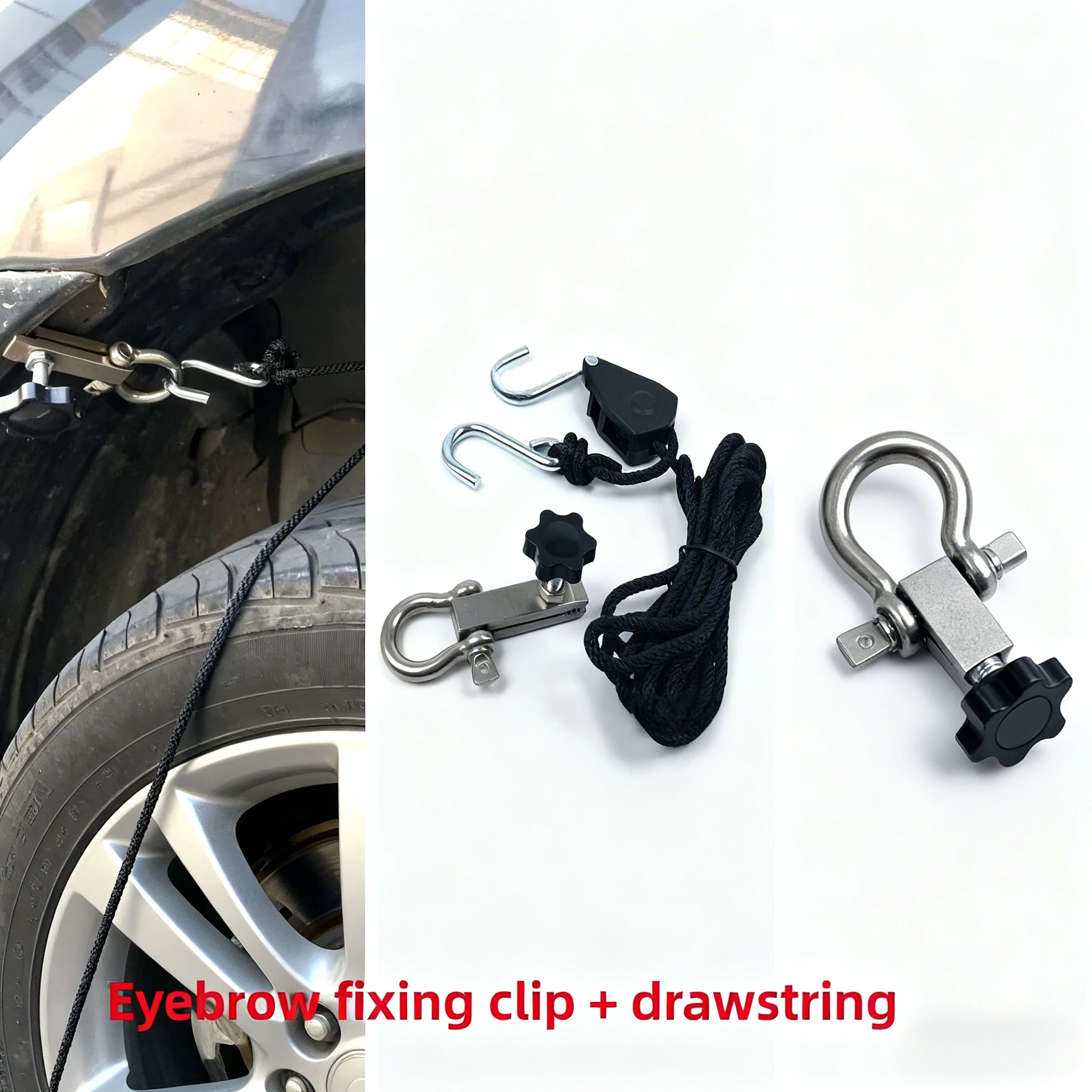 Herramienta de reparación de abolladuras de rueda de coche, Clip de fijación de arco de guardabarros de acero inoxidable, eliminación de abolladuras sin pintura, sin perforación, Kit de bricolaje para carrocería