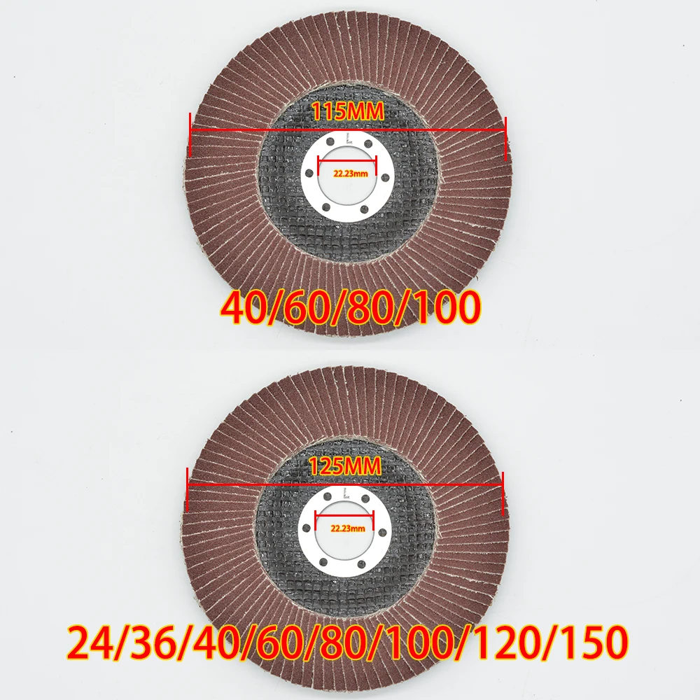 5Pcs Zirconia Flap Discs 115/125mm Sanding Discs 40/60/80/120/125 Grit Grinding Wheels Blades for Angle Grinder Finishing