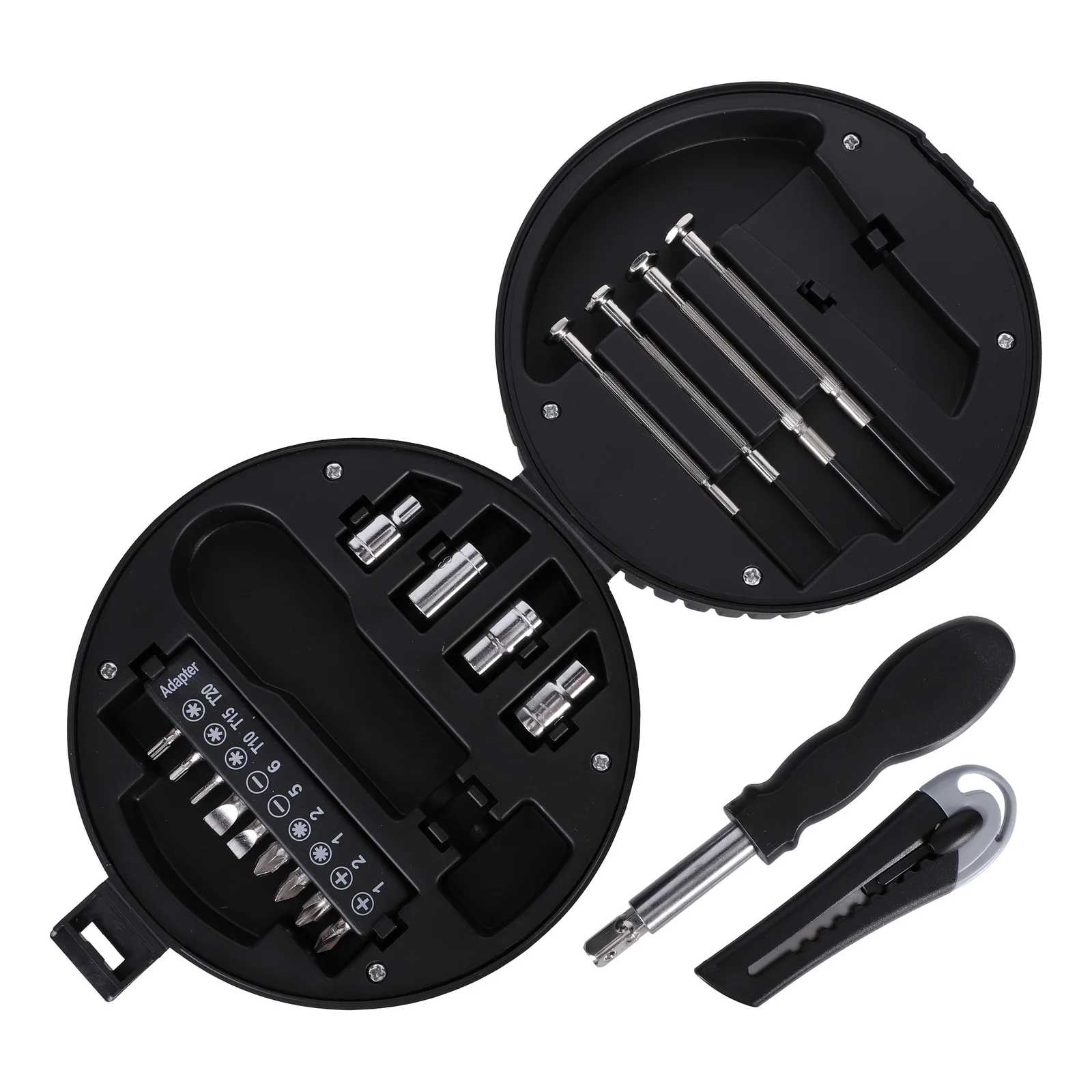 

1Set Multi-Function Tire Tool Kit Durable Creative Wheel Shape Case Household Hand Tool Box Repair Supplies Kit for Auto Repair